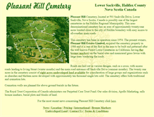 Tablet Screenshot of pleasanthillcemetery.ca